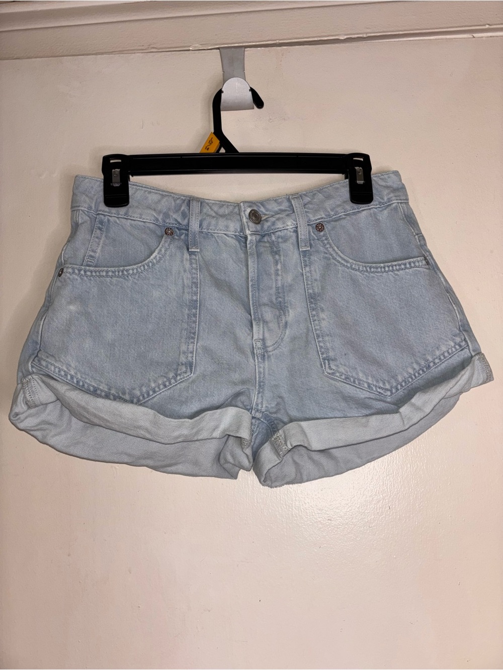 We The Free Light Blue Rolled-Hem Denim Shorts